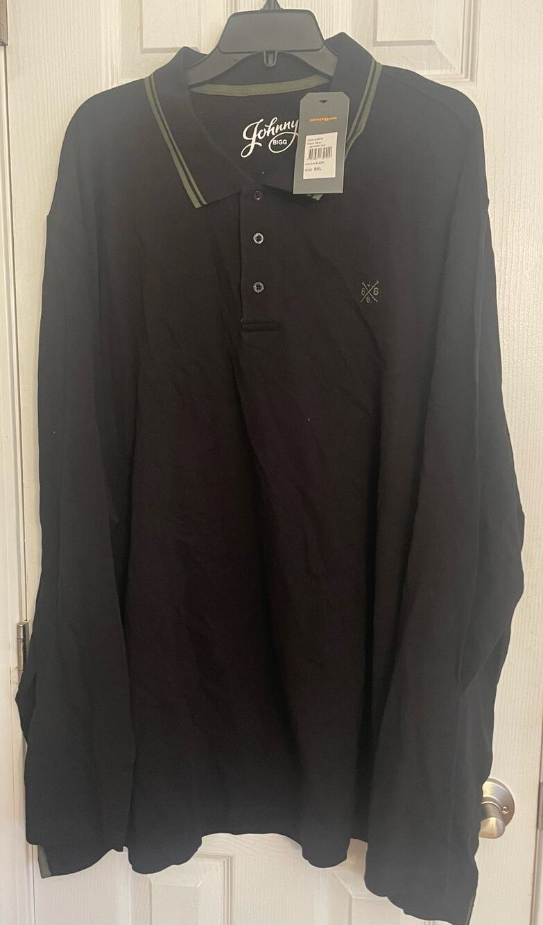 Johnny Bigg Hudson White Tipped on Black Long Sleeved Polo, A41